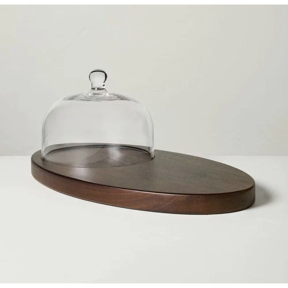 RARE Wood Cheese Board with Cloche - Hearth & Hand with Magnolia New